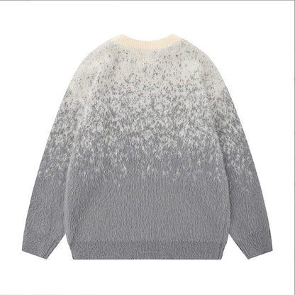 Gradient Warm And Loose Long Sleeve Round Neck Sweater