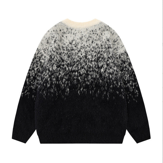 Gradient Warm And Loose Long Sleeve Round Neck Sweater