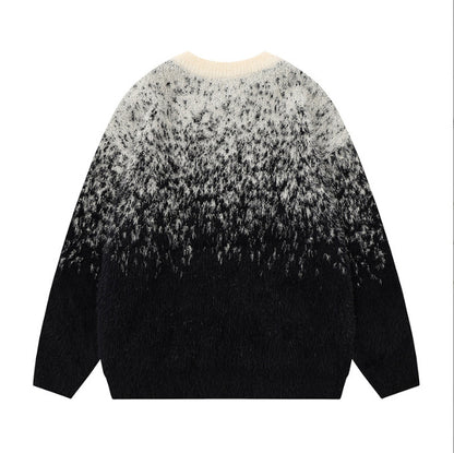 Gradient Warm And Loose Long Sleeve Round Neck Sweater