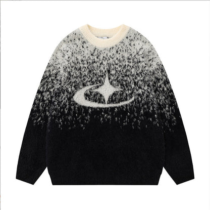 Gradient Warm And Loose Long Sleeve Round Neck Sweater