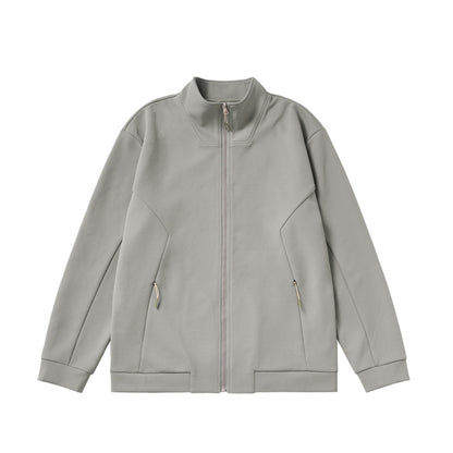 Smart Temperature Control Velvet Zipped Stand Collar Coat