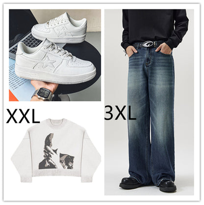 Thick Soled White Casual Sneakers For Men